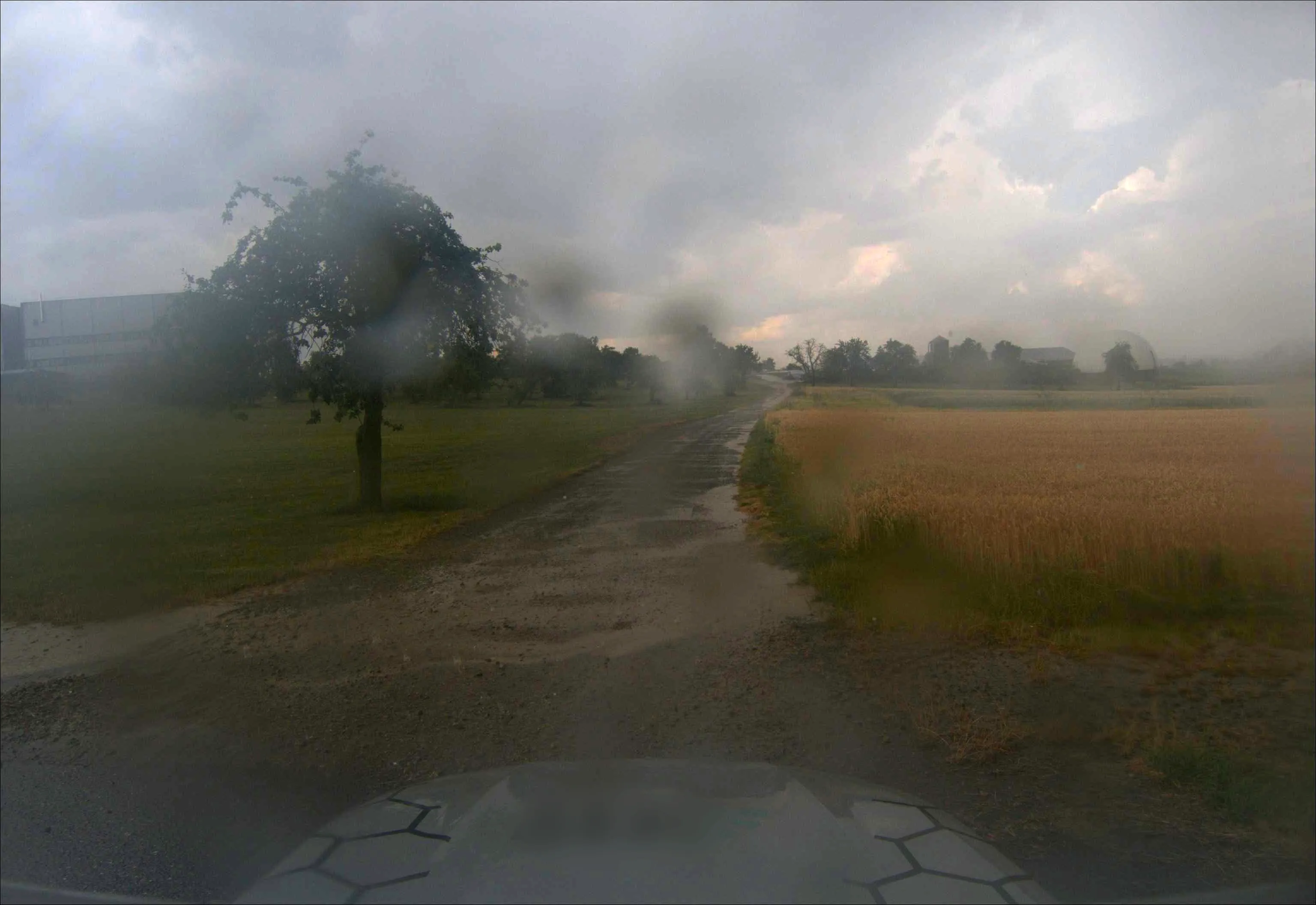 Heavy rain — rural road