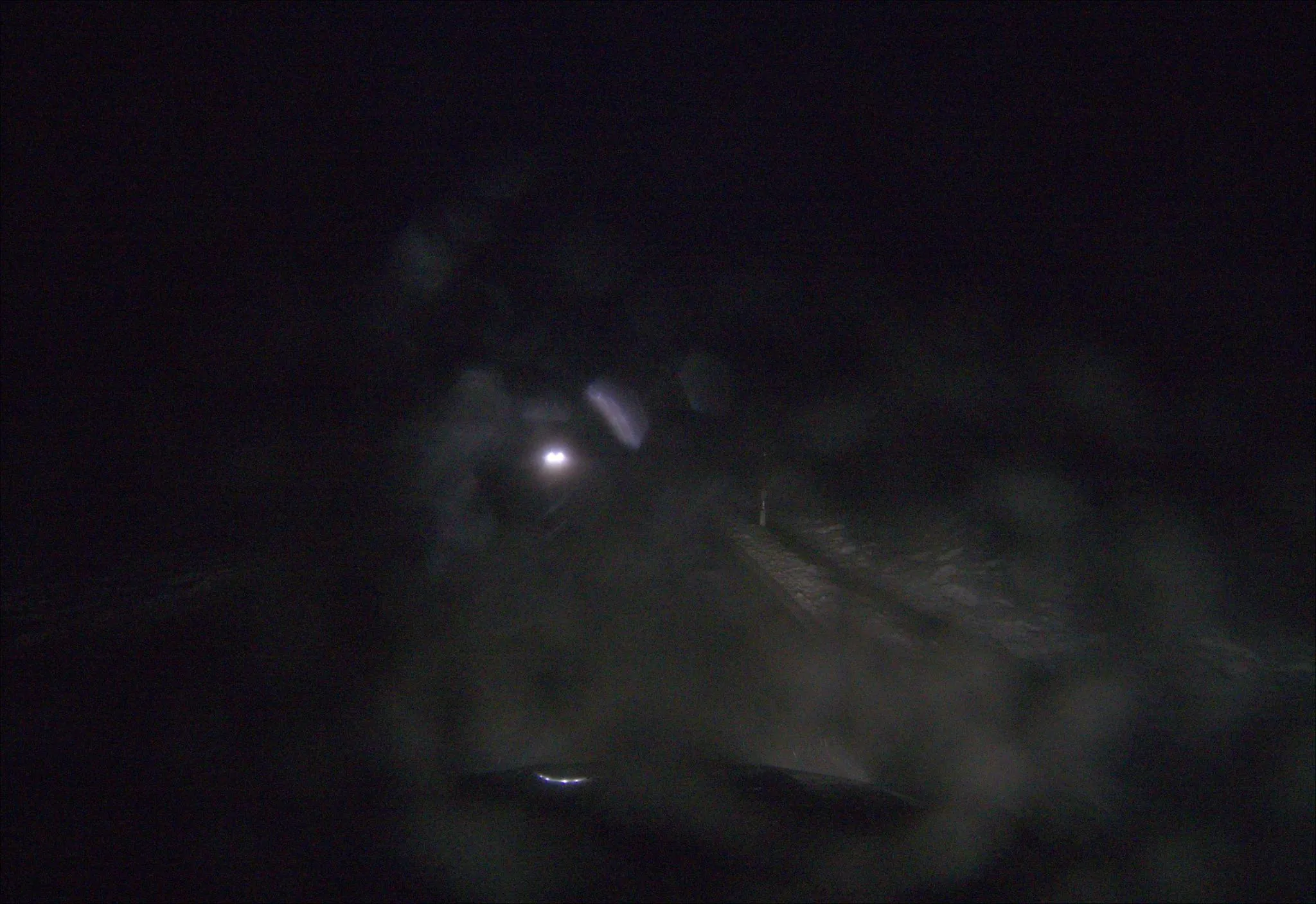 Nighttime with dense fog